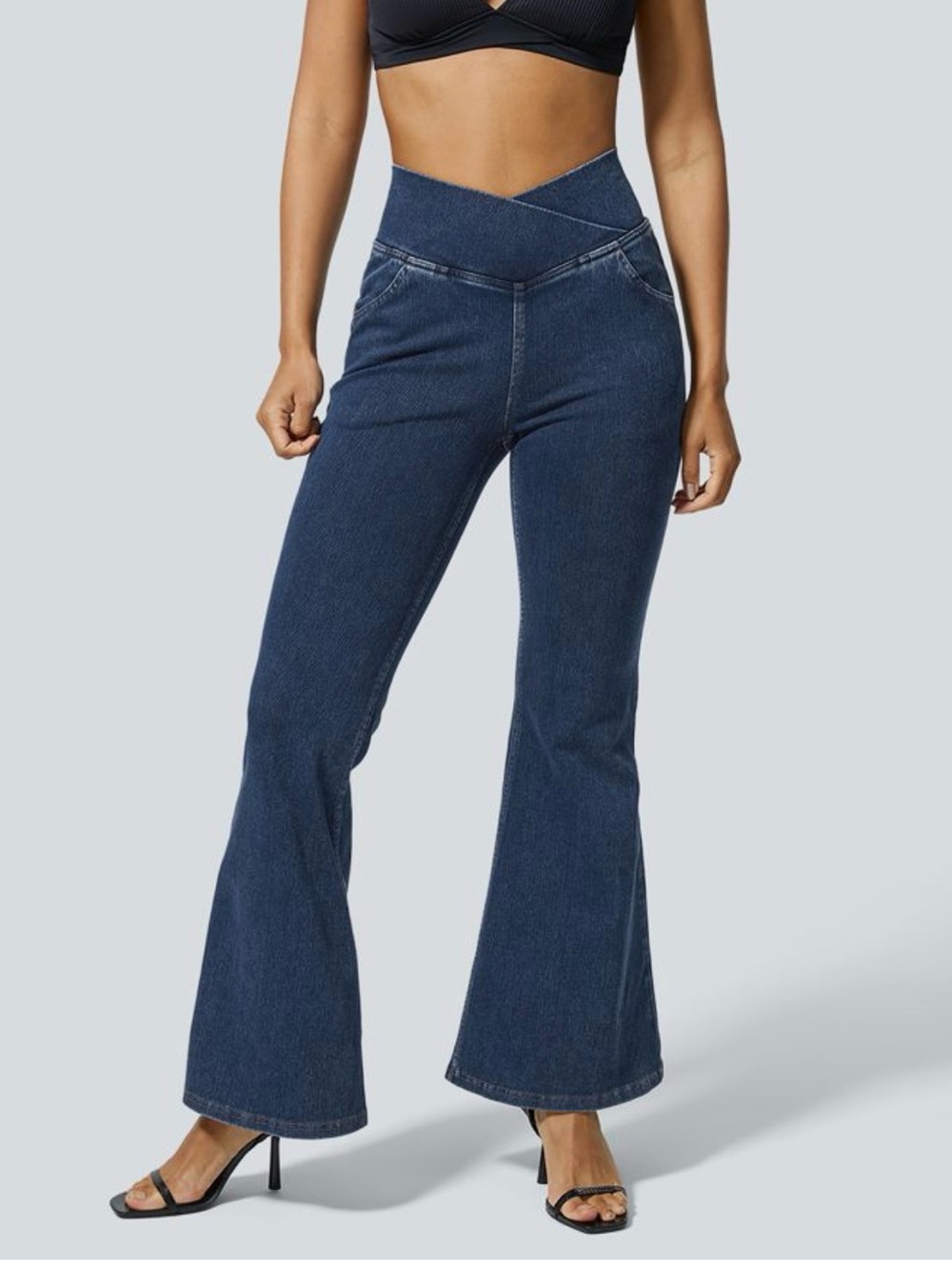 Halara Flex™ High Waisted Crossover Pocket Washed Casual Jeans XL Petite